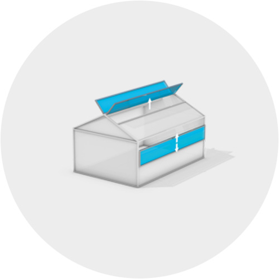 LockDrives schematic drawing of a convertible ventilation
