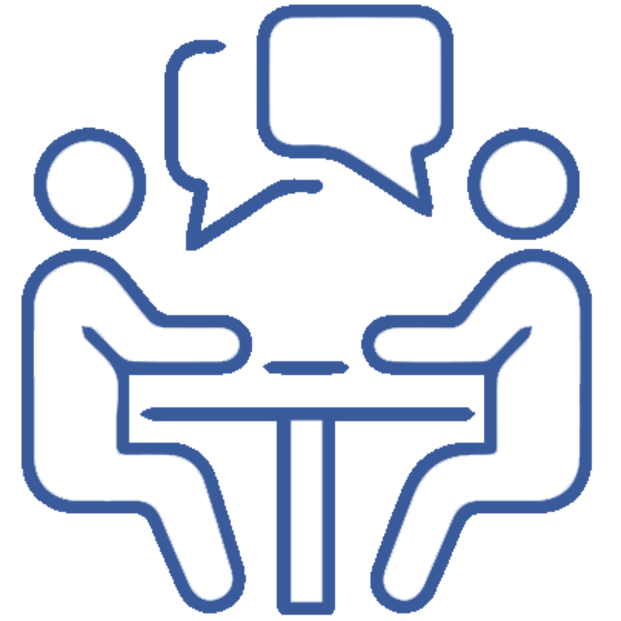 Icon with a discussion of a project process